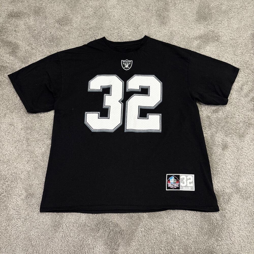 Oakland Raiders 34 Marcus Allen T Shirt Hall Of Fame Shirt 2XL